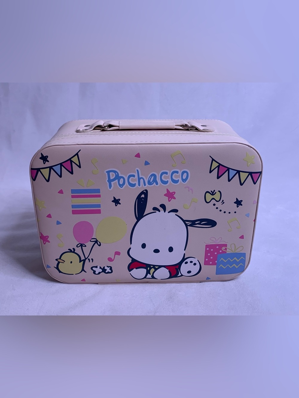 Pochacco cosmetic case hard top travel bag Sanrio dog storage bin